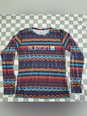 Burton Long Sleeve with Multicolor Aztec Neckline